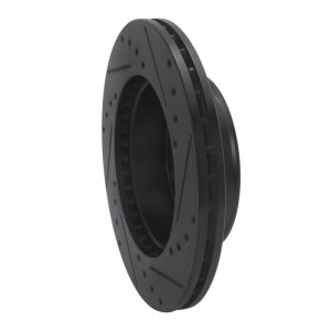 Toyota Hilux Brake Rotor (1) - Front Left - R1 Concepts - Drilled & Slotted - Black - `09-`15